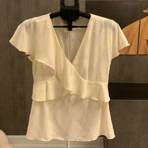 Michael Kors Cream Ruffle Blouse S